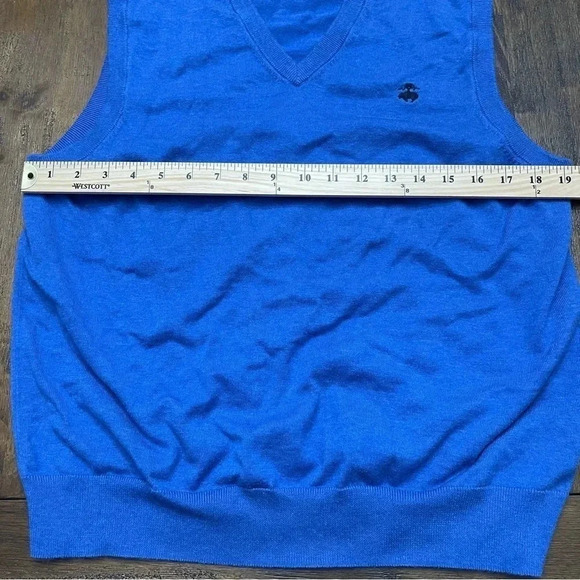 Men’s cobalt blue Brooks Brothers supima cotton sweater vest. Large. - Picture 8 of 8